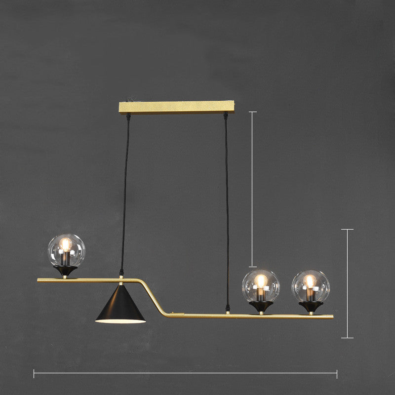 Suspension design à globes en verre et laiton