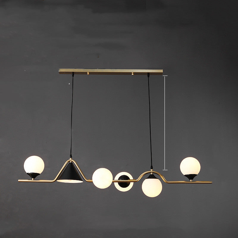 Suspension design à globes en verre et laiton