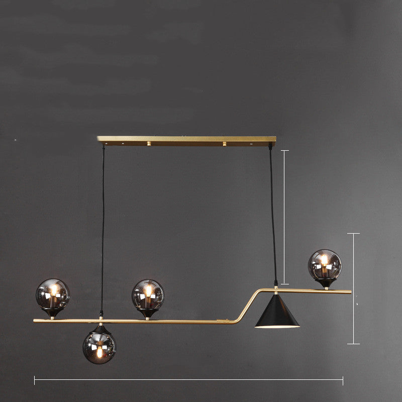 Suspension design à globes en verre et laiton