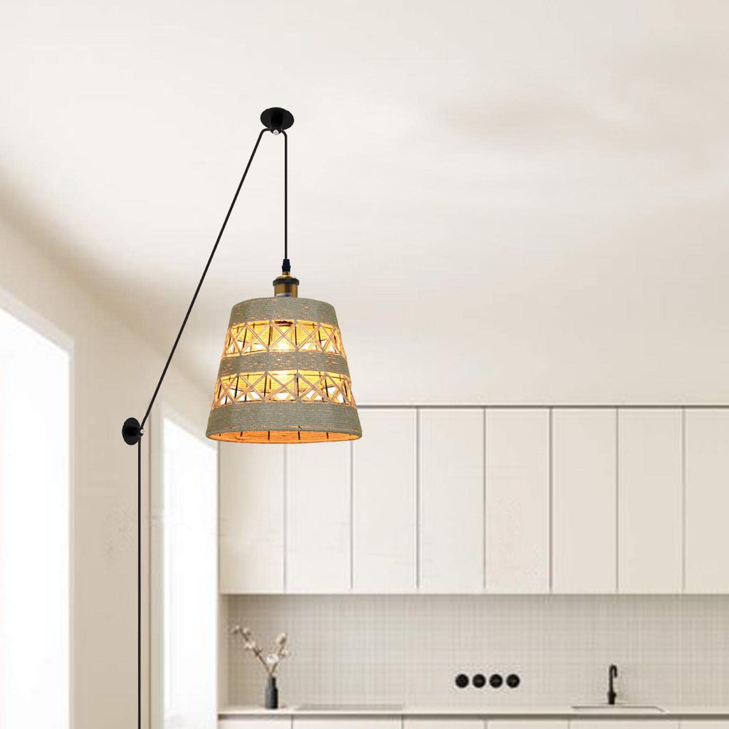 Bamboo Hemp Ceiling Pendant Light Fixture~6440