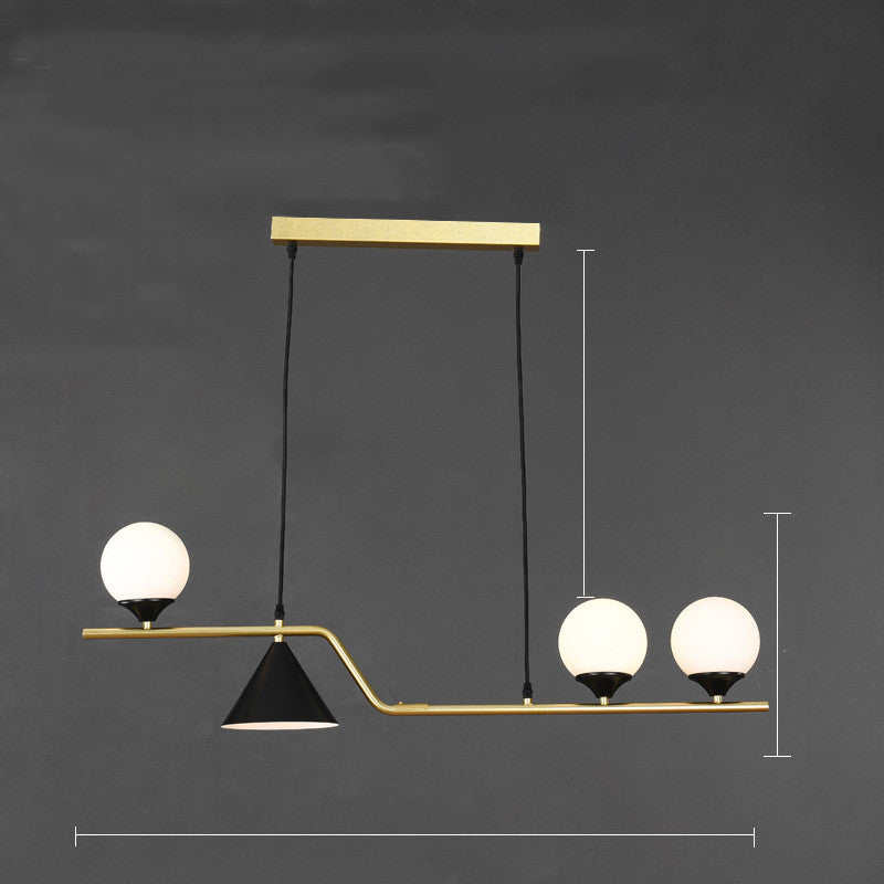 Suspension design à globes en verre et laiton