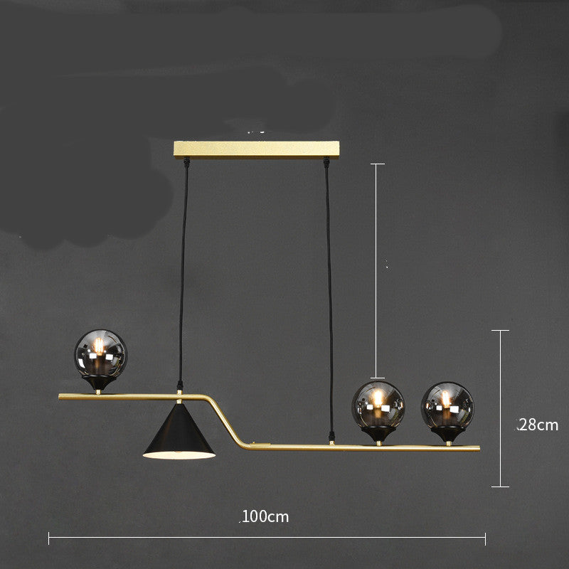 Suspension design à globes en verre et laiton