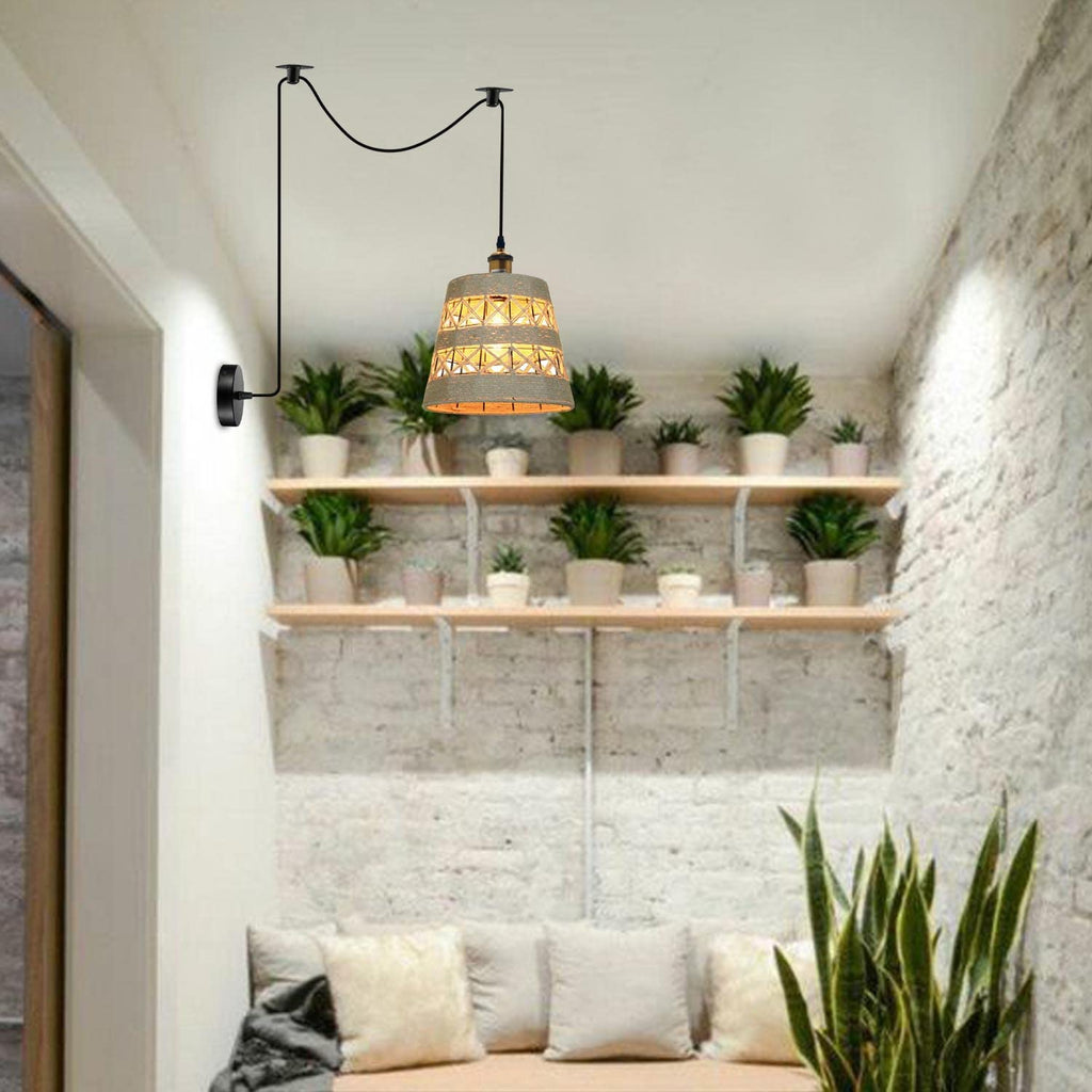 Bamboo Hemp Ceiling Pendant Light Fixture~6440
