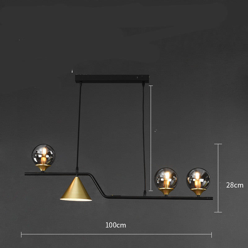 Suspension design à globes en verre et laiton