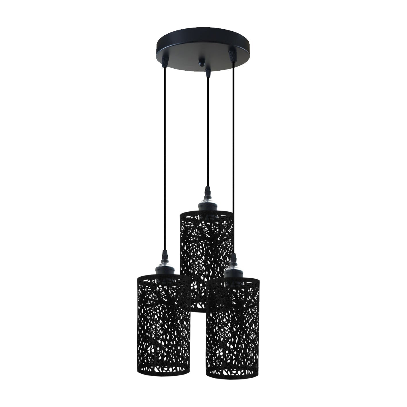 Brass Three Pendant Light Fixture~3987