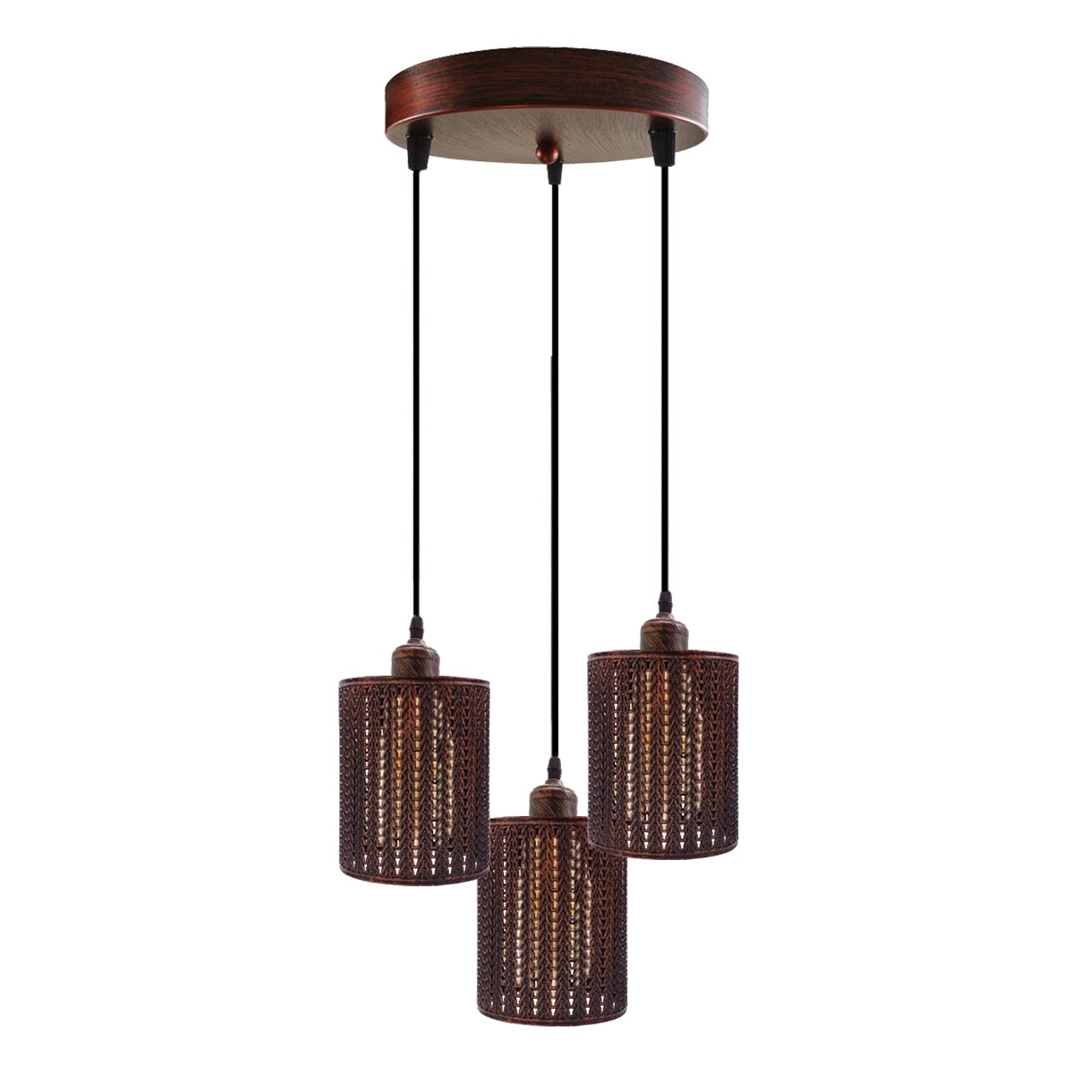 Brass Three Pendant Light Fixture~3987