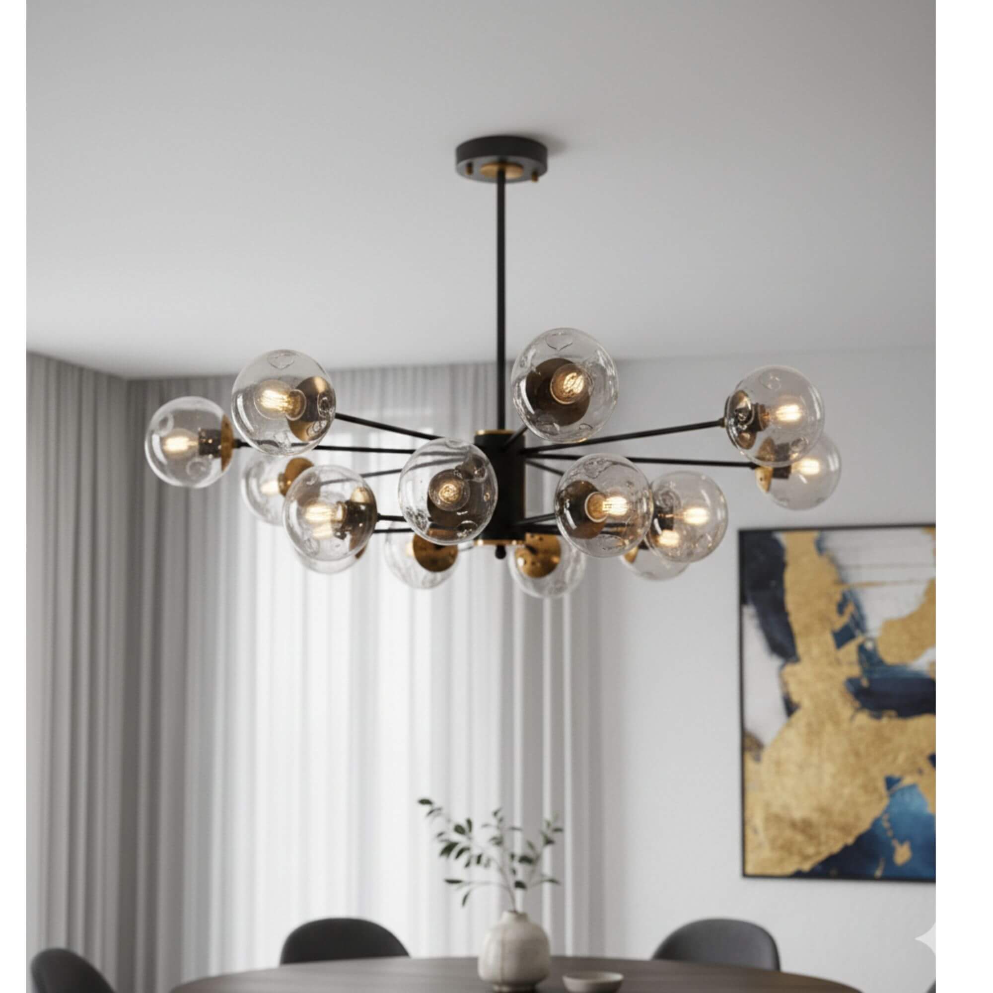 Lustre Boules de Verre Zoom