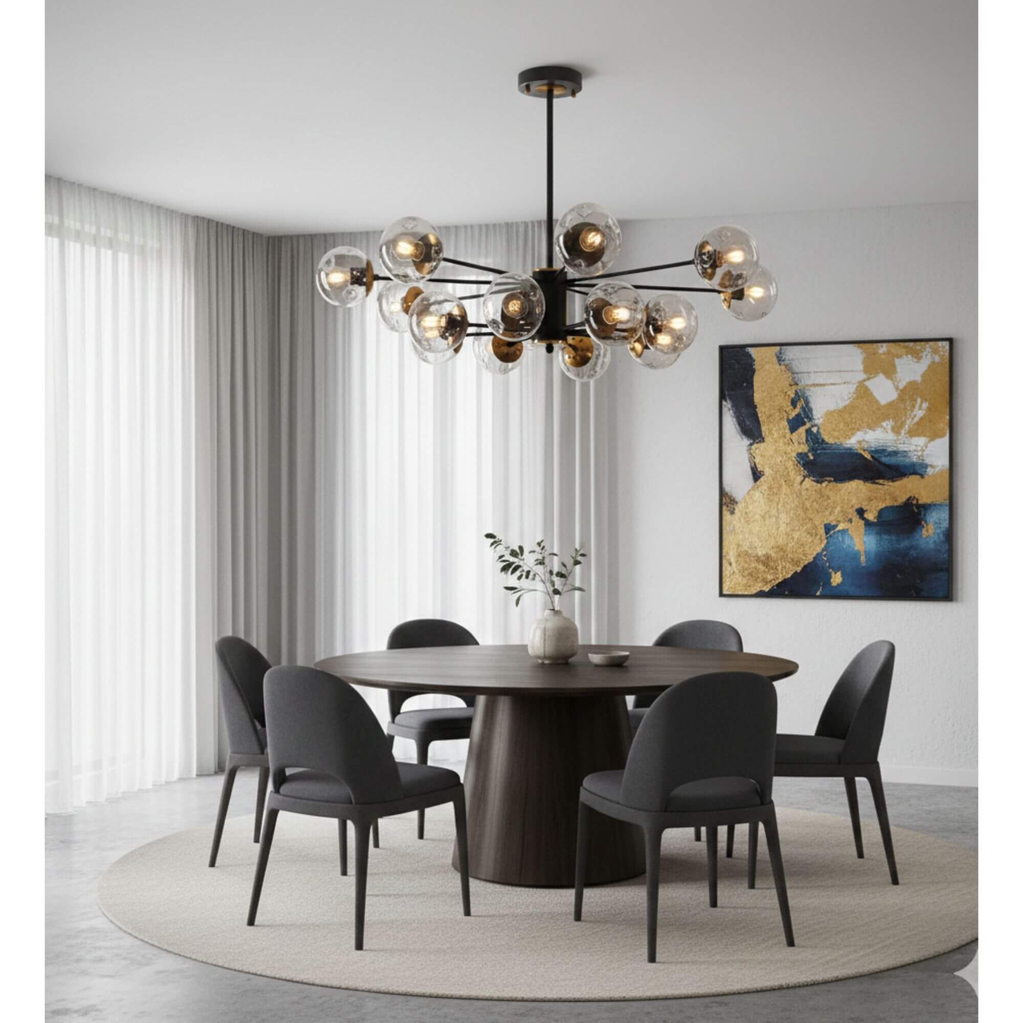 Lustre Boules de Verre salle à manger