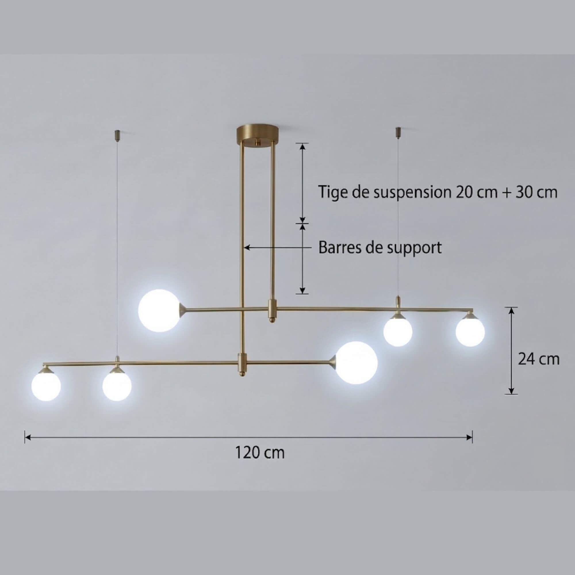Lustre Constellation Or dimension 6 boules
