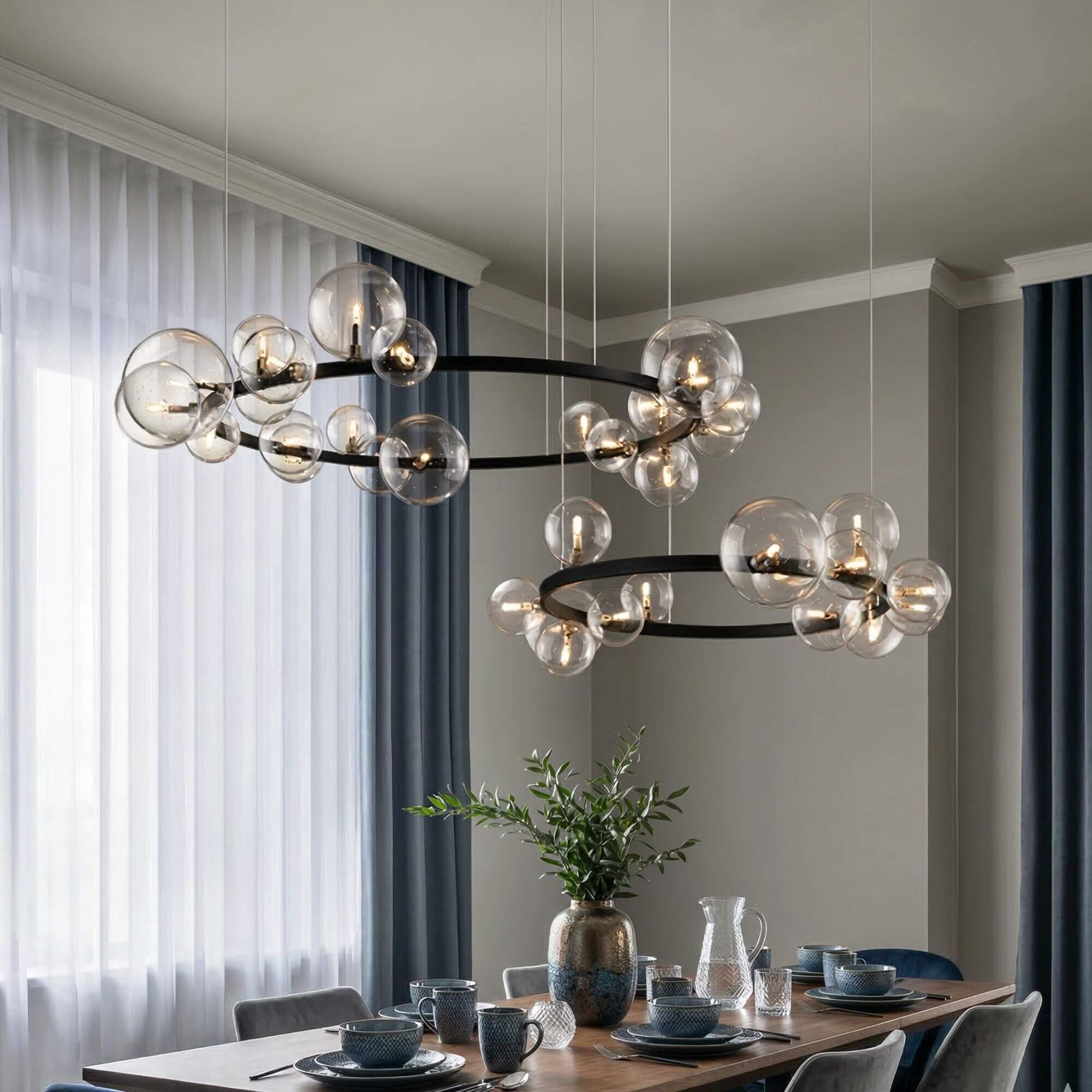 Lustre Couronne Nébuleuse de Verre