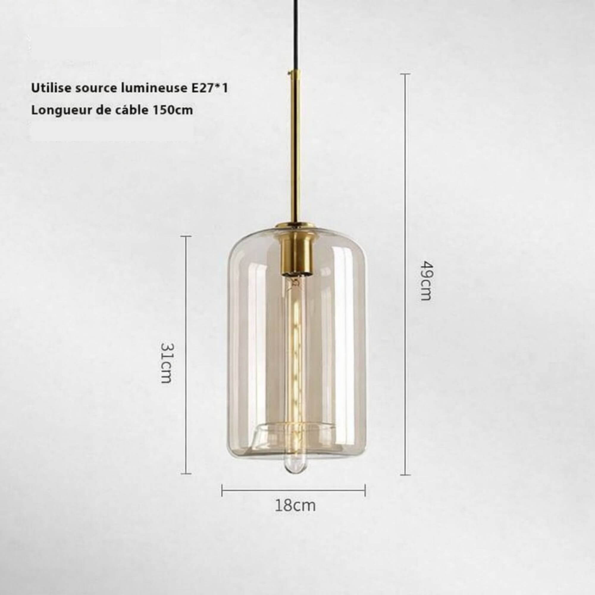 Lustre Suspendu Cylindre Moderne Style Industriel