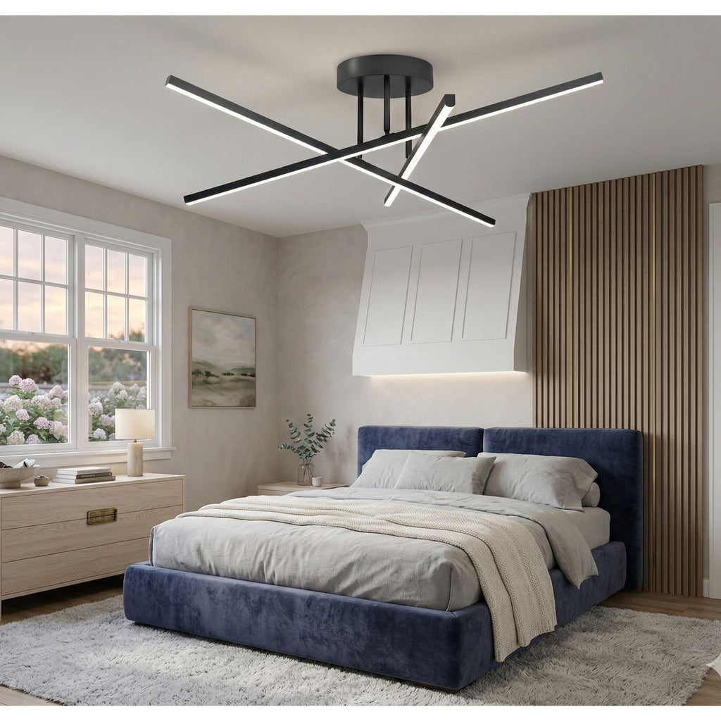 Plafonnier LED Graphique à Barres Croisées chambre