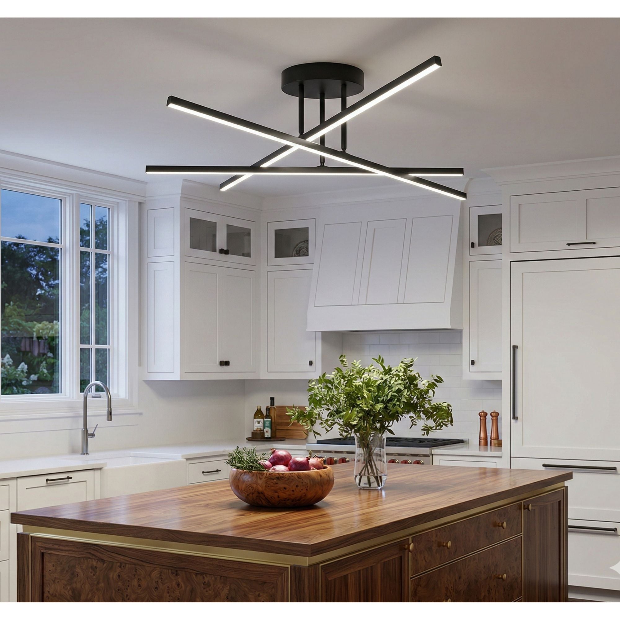 Plafonnier LED Graphique à Barres Croisées cuisine
