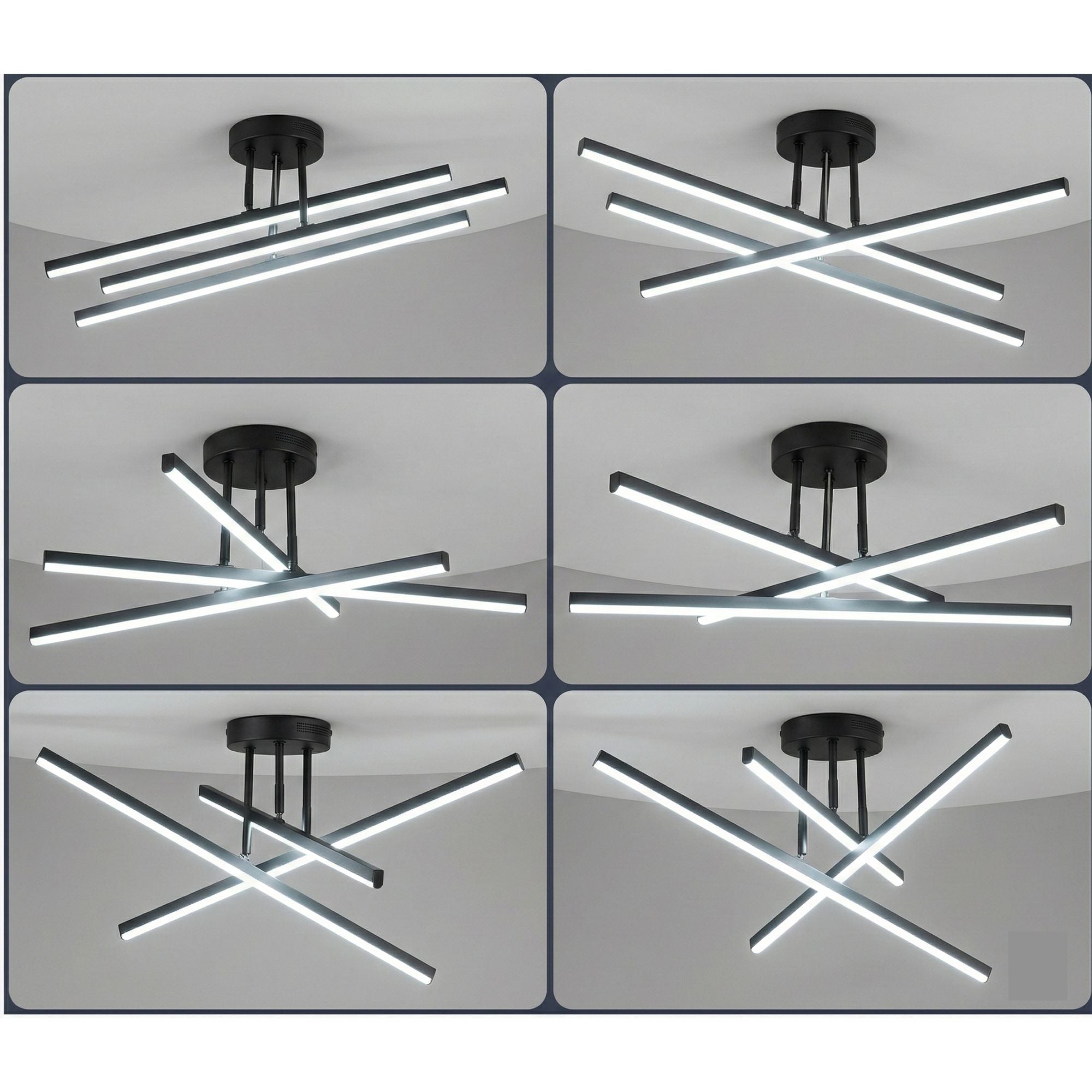 Plafonnier changement de position LED Graphique à Barres Croisées 
