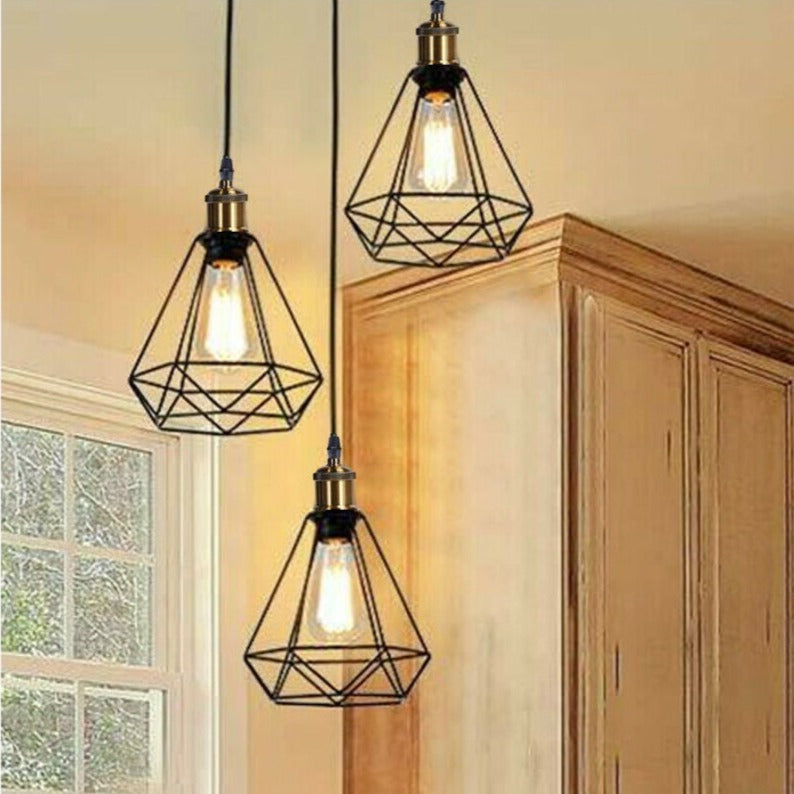 Diamond Cage Pendant Light Ceiling Hanging Light Fixture ~4152