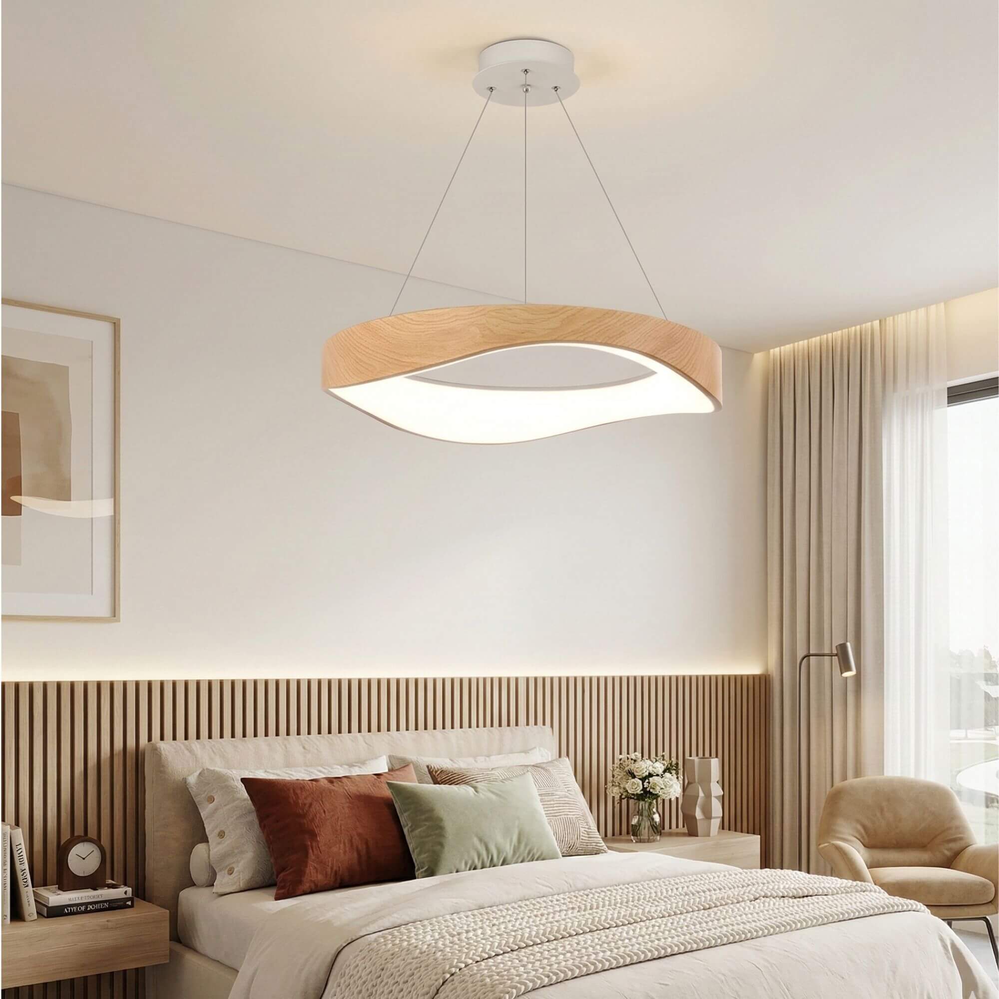 Suspension Anneau  Finition Noyer clair chambre