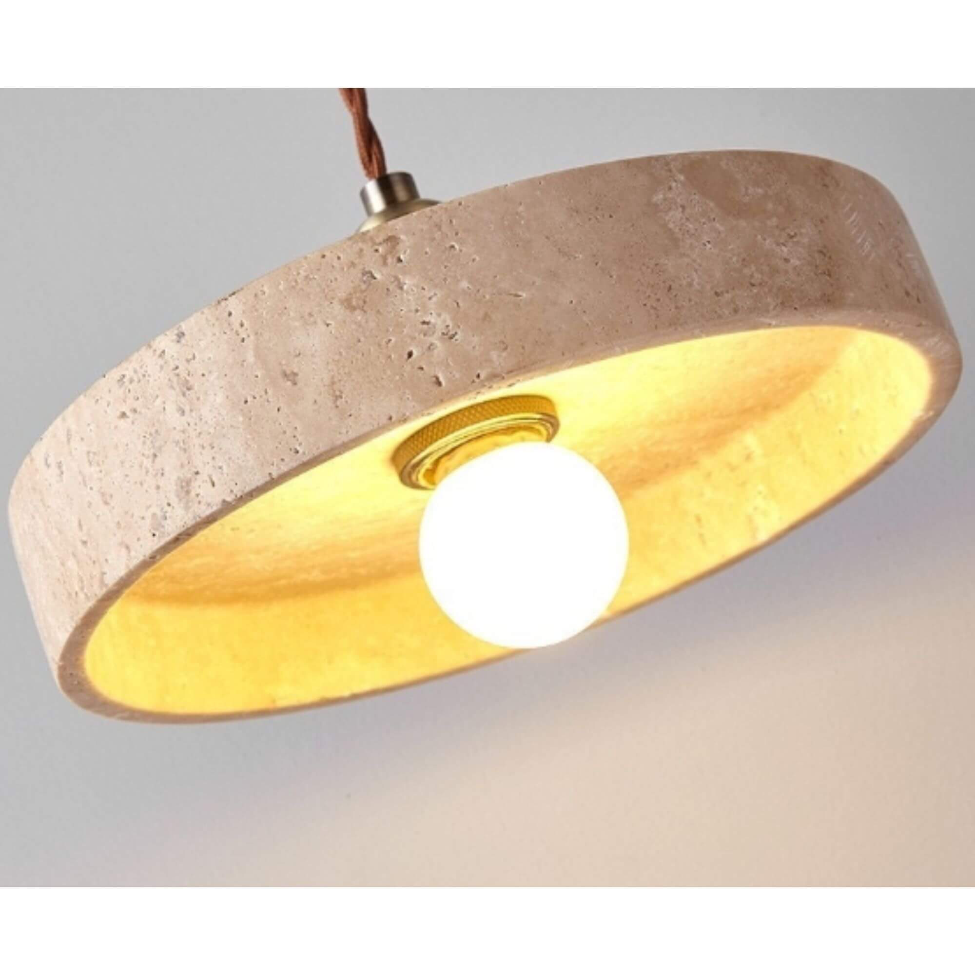 Suspension Disque Luminaire Moderne en Pierre Naturelle 