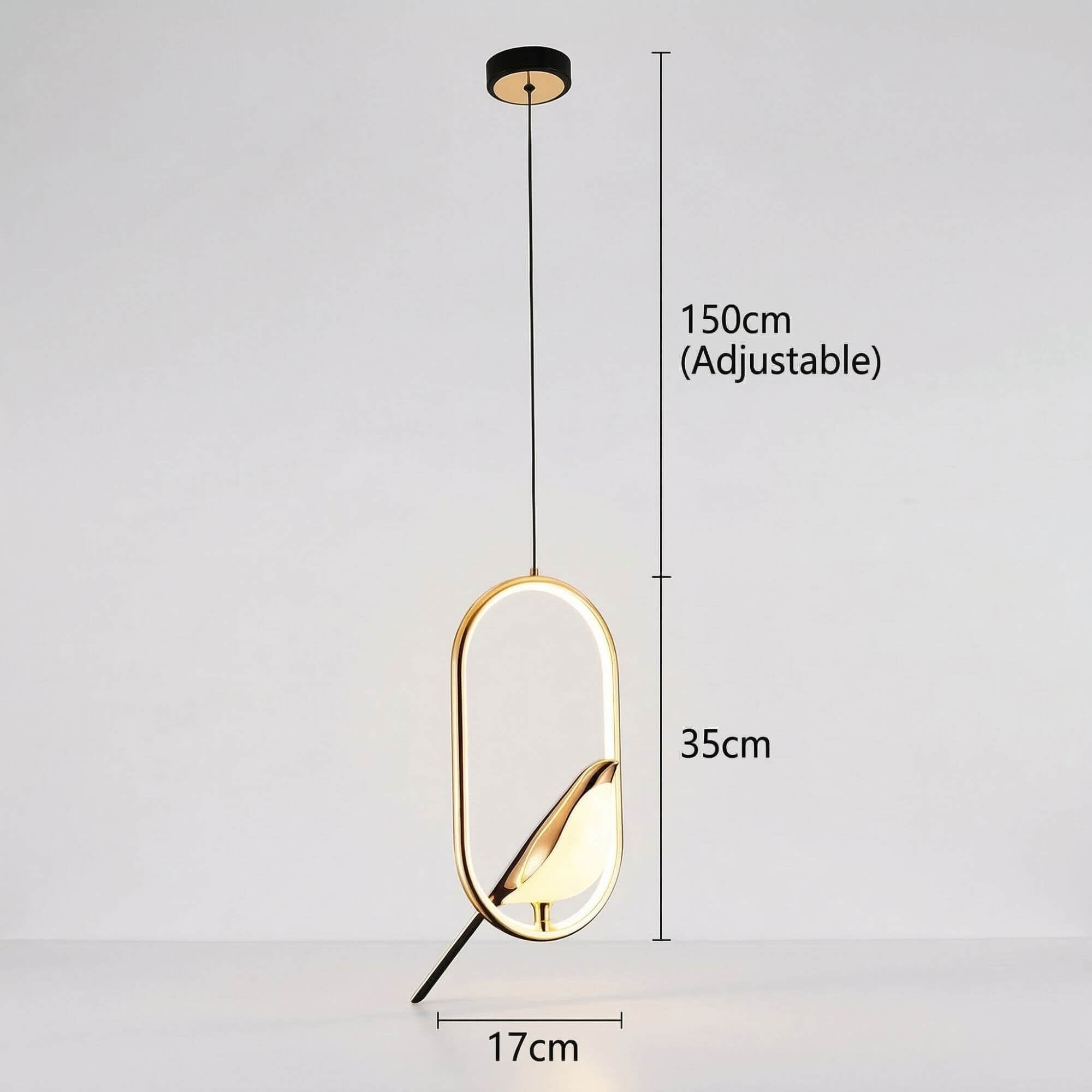 Suspension  Oiseau or oval dimensions