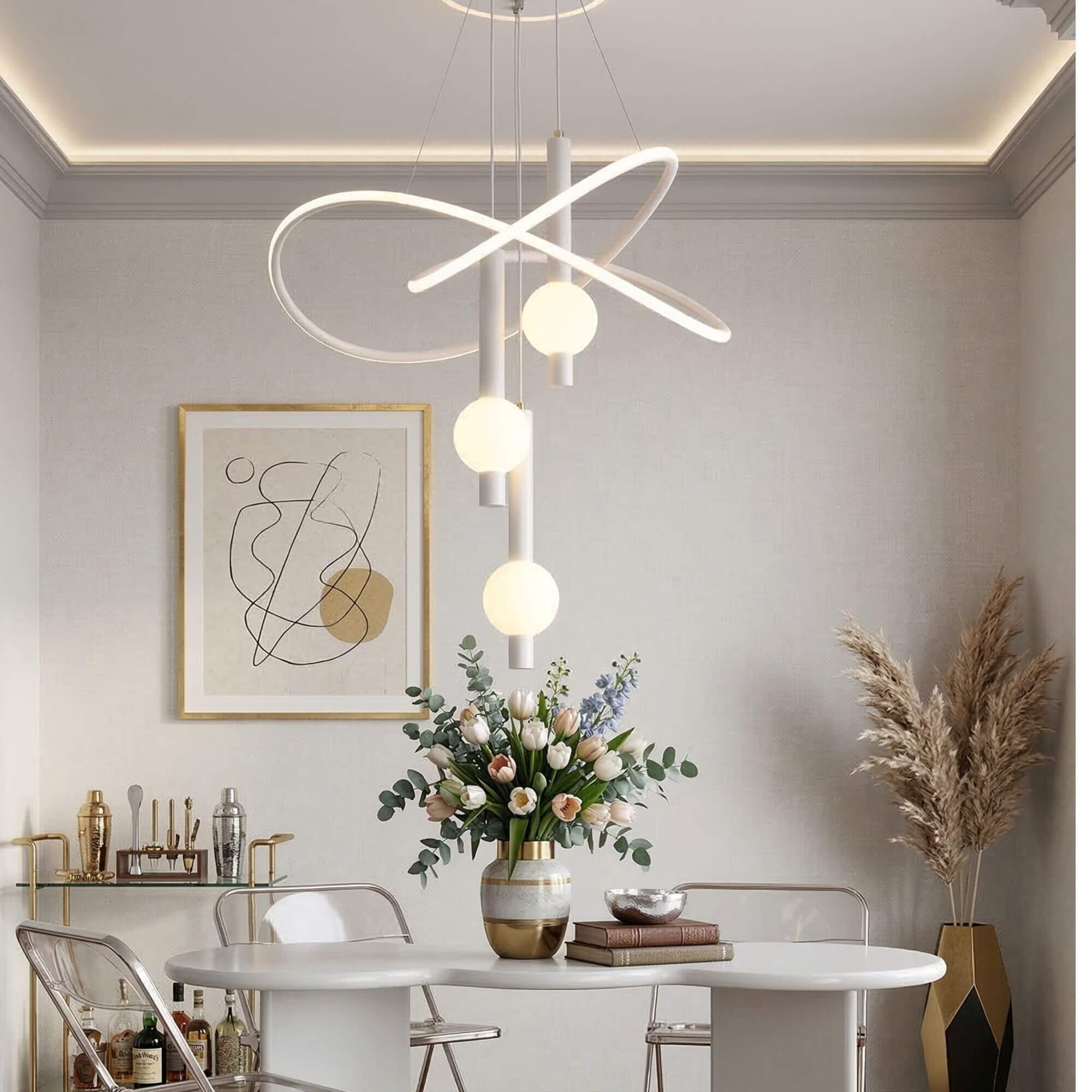 Suspension Perle blanc