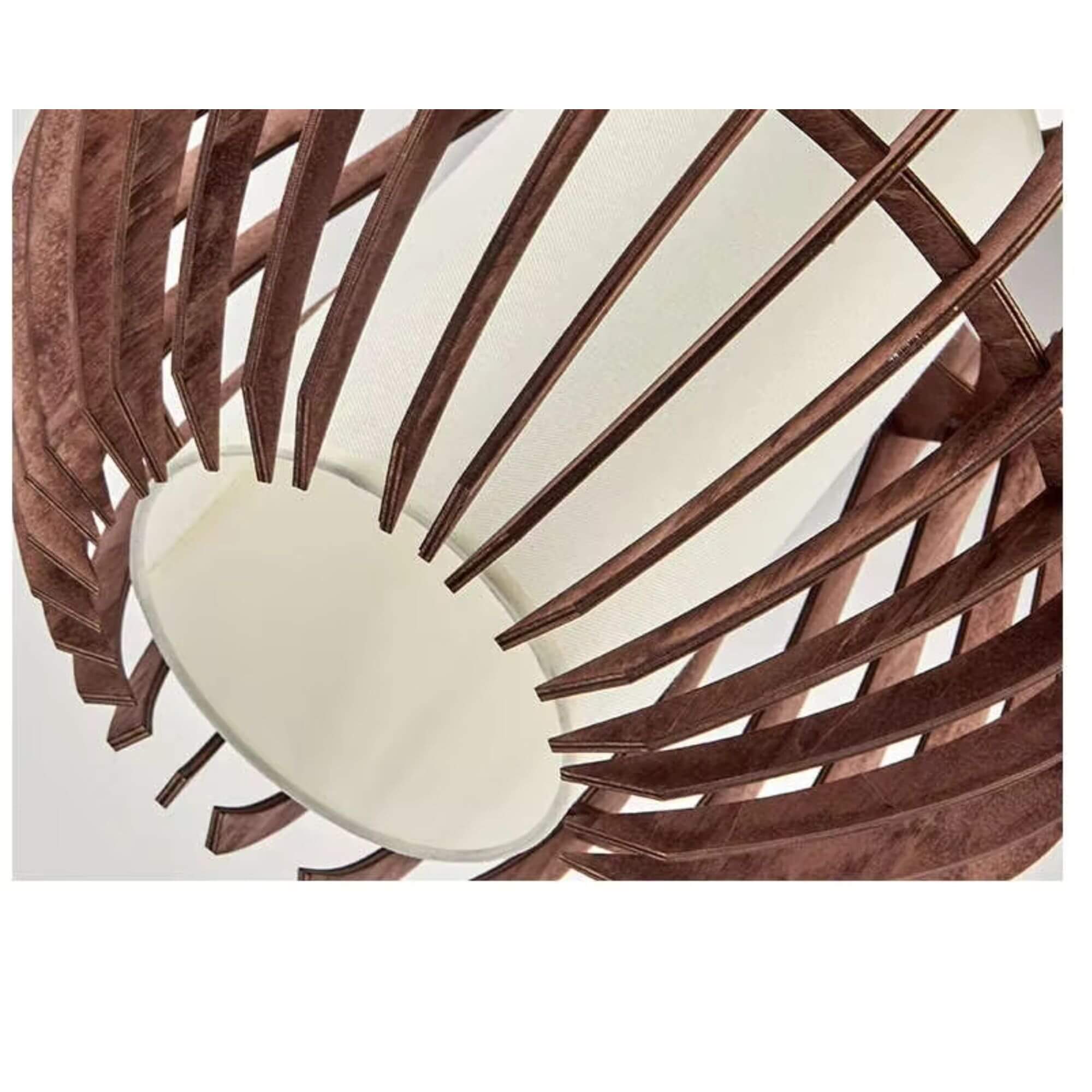 Suspension bois naturel à lames courbes zoom