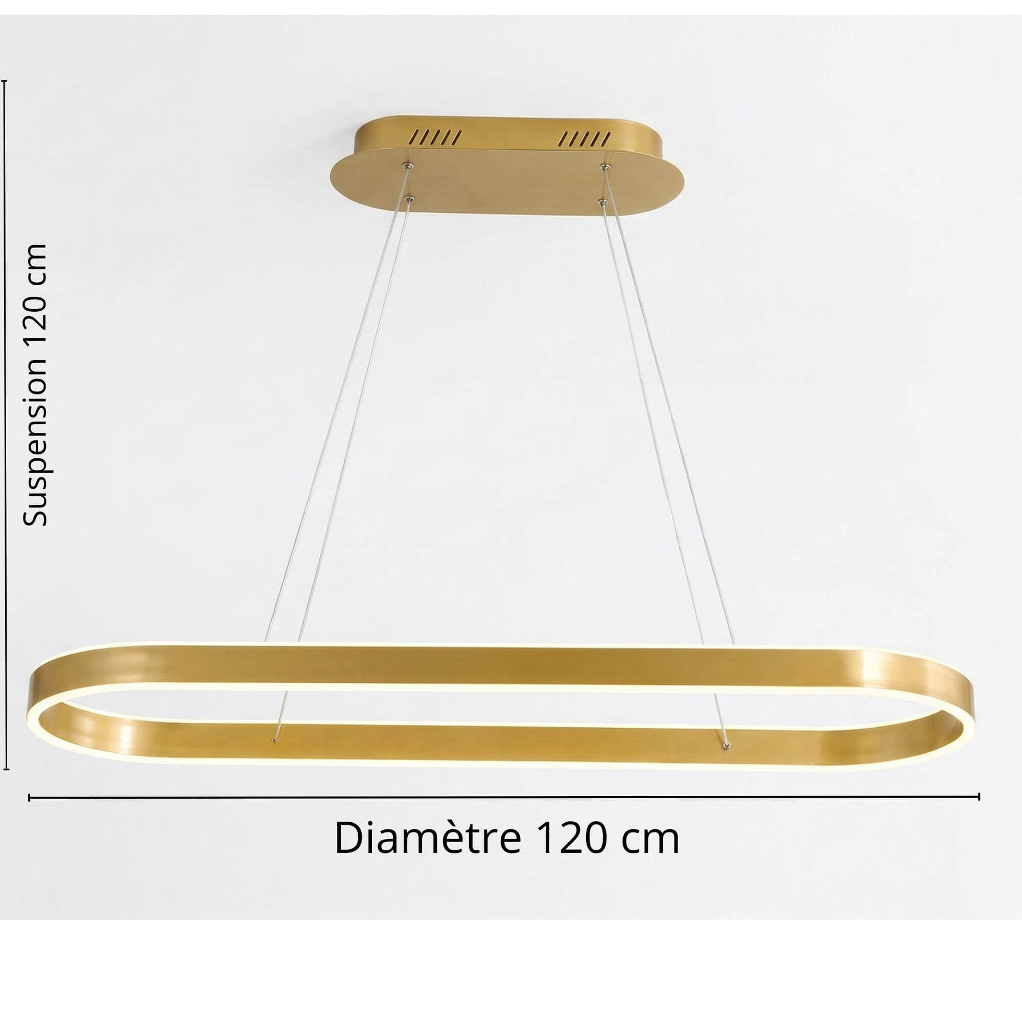 Suspension ovale or 120 cm