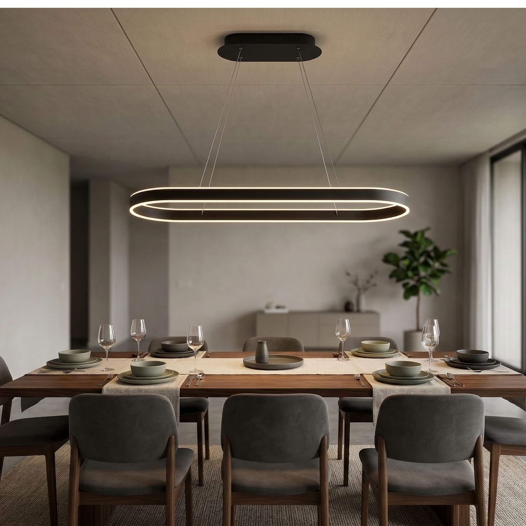 Suspension ovale salle a manger