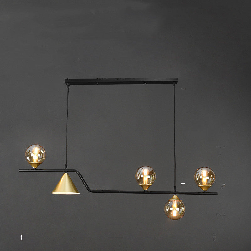 Suspension design à globes en verre et laiton