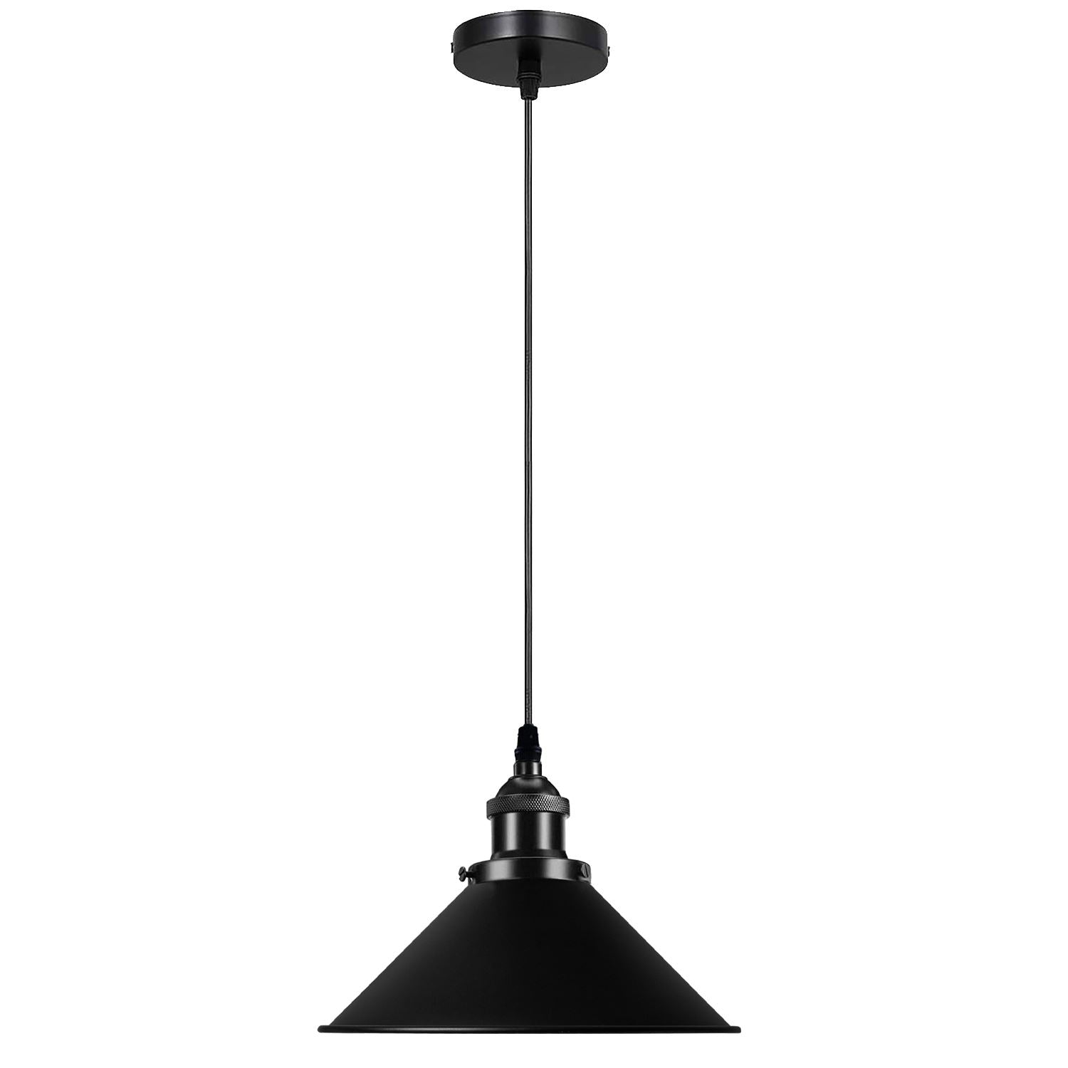 Black Metal Cone Shade Pendant Light Fixture~3393