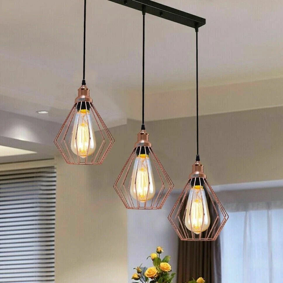 Linear Cage Pendant Light Fixture~3775