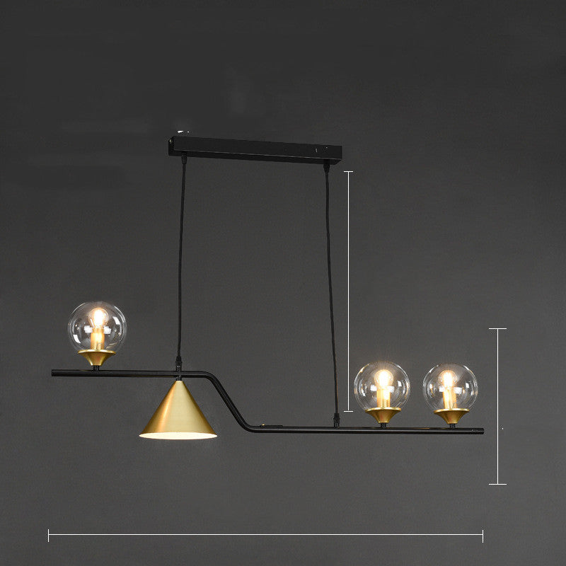 Suspension design à globes en verre et laiton