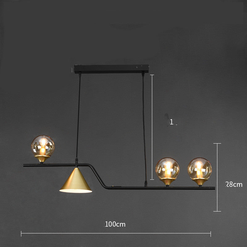 Suspension design à globes en verre et laiton