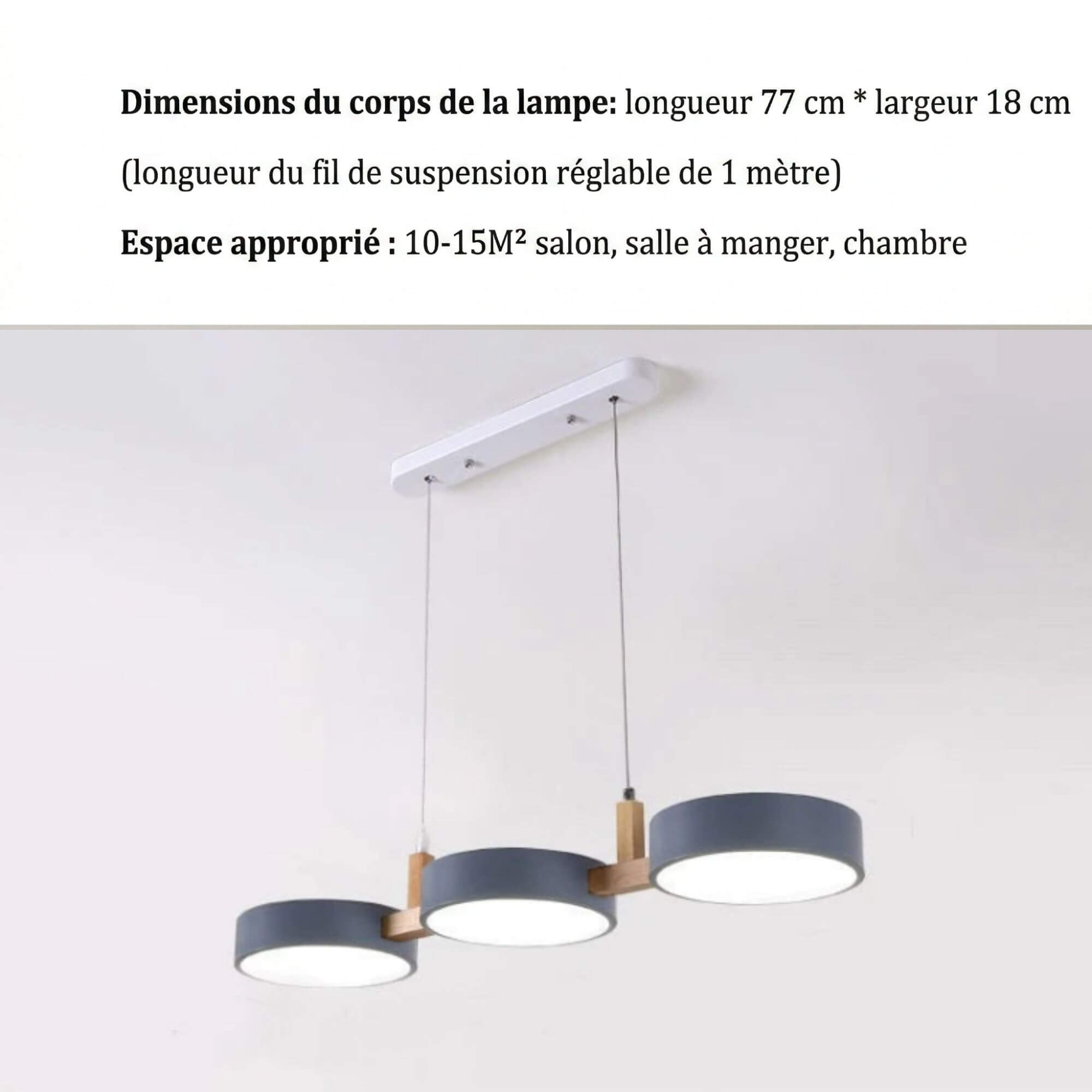 suspension LED scandinave bleu dimension