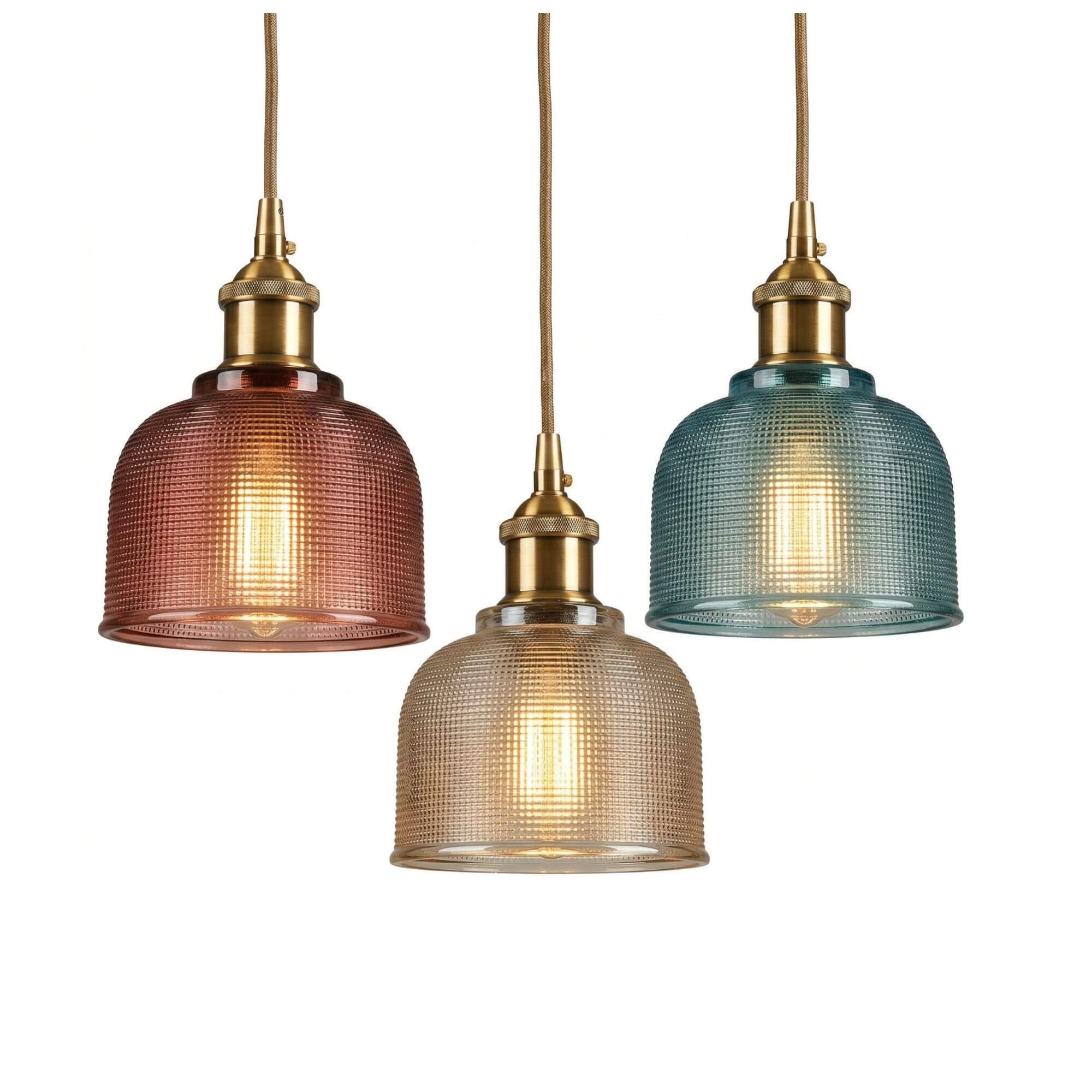 suspension en verre texturé et coloré